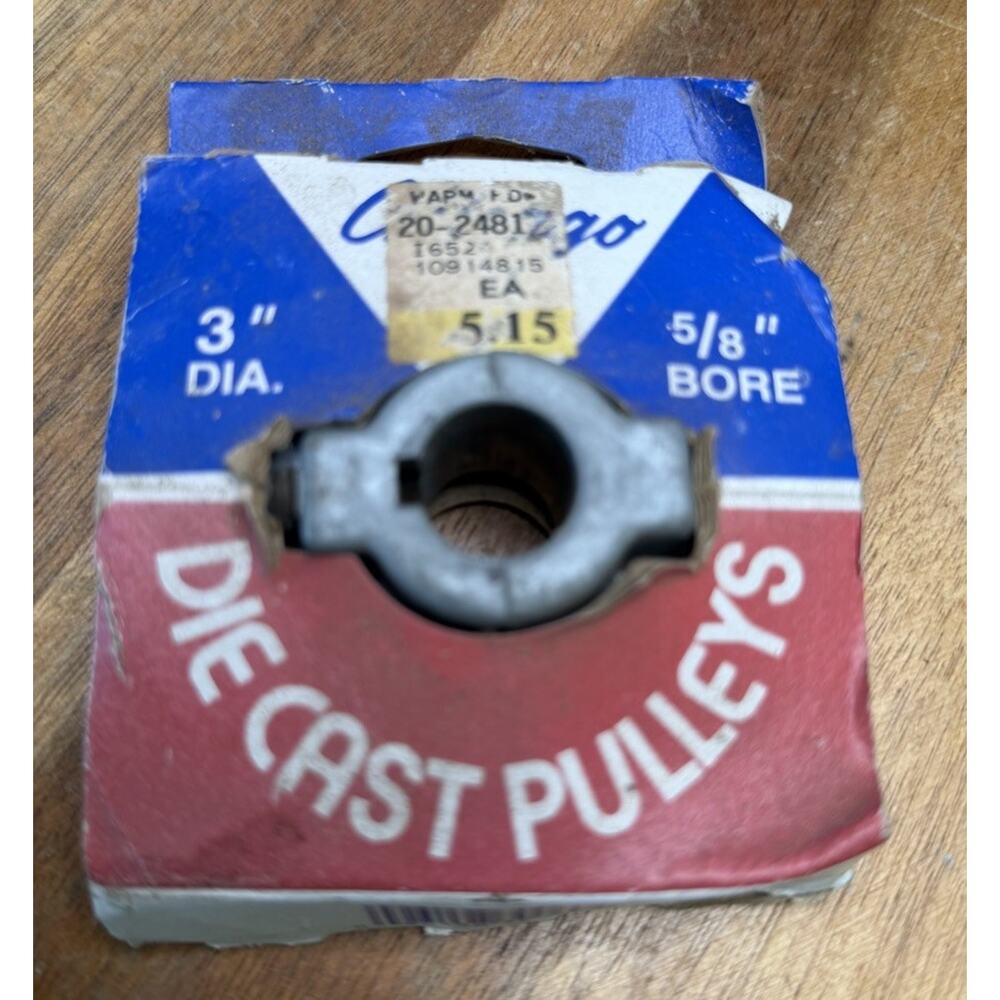 New Chicago Die Casting Mfg Pulley - 3”. 5/8” Bore